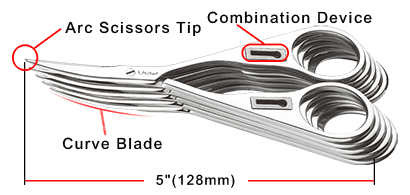 Super Curve Series: 4R, Multi-Blades Combined Scissors